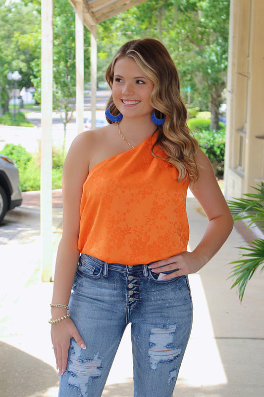 One and Bright Orange Bodysuit