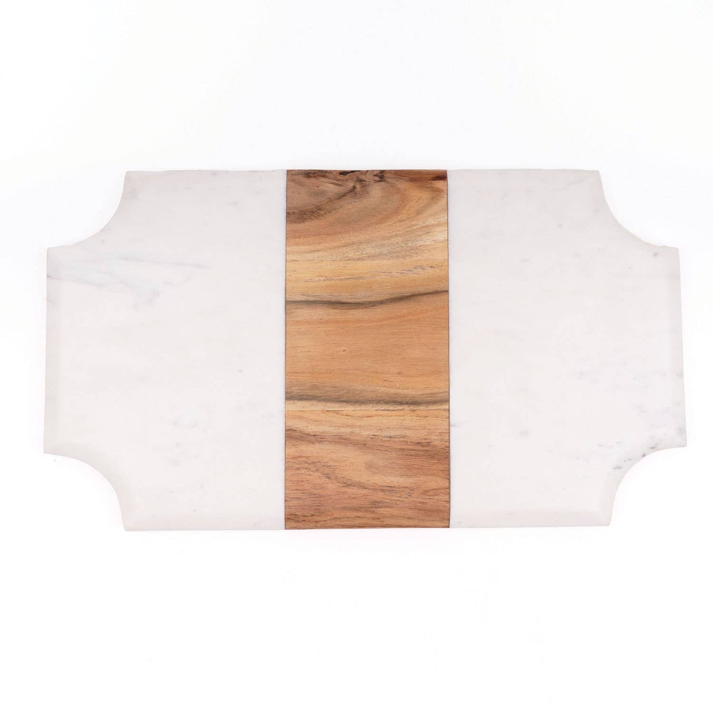 Marble & Wood Beveled Serving Board