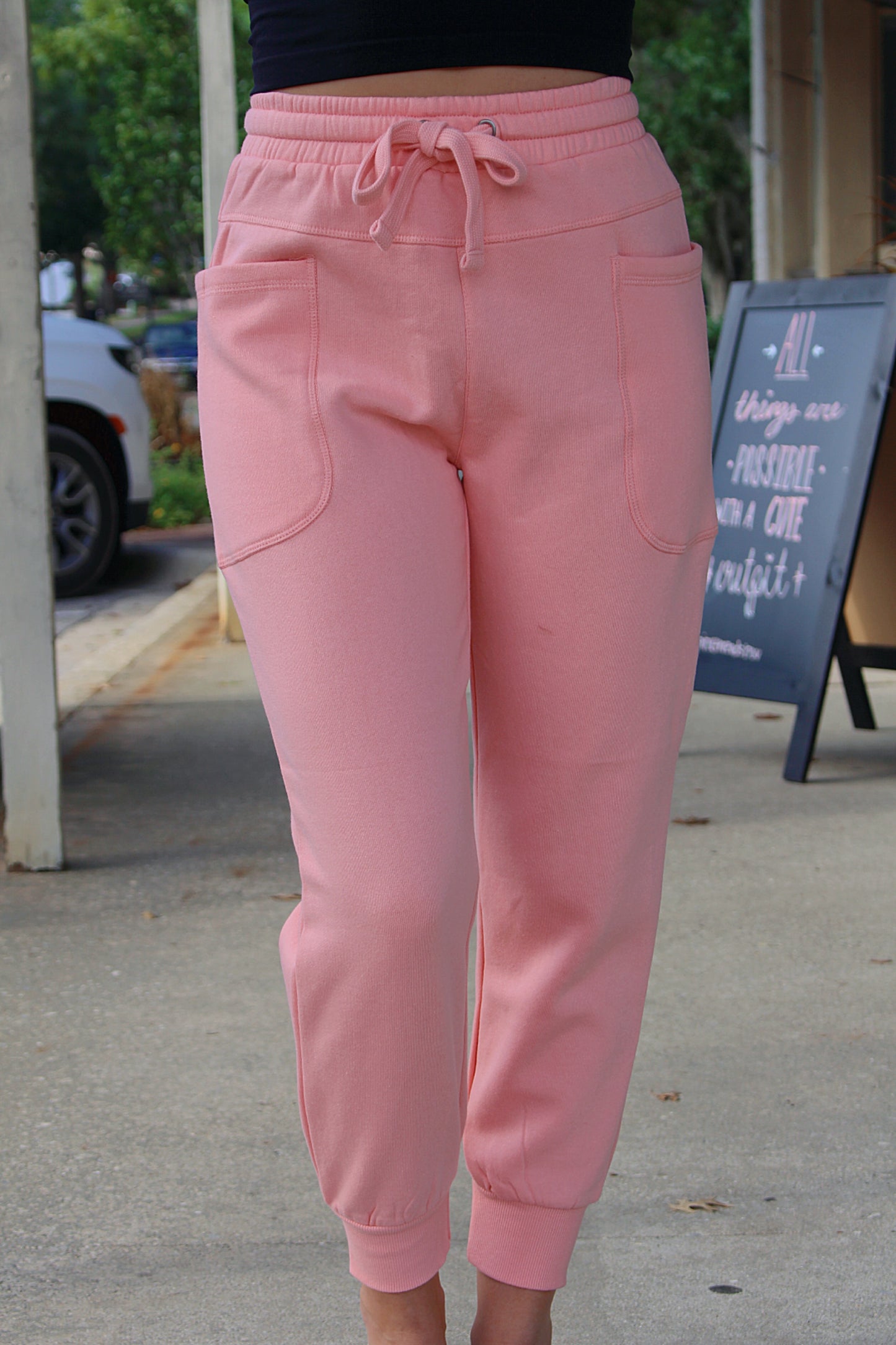 High Rise Relaxed Jogger Pant-Blush