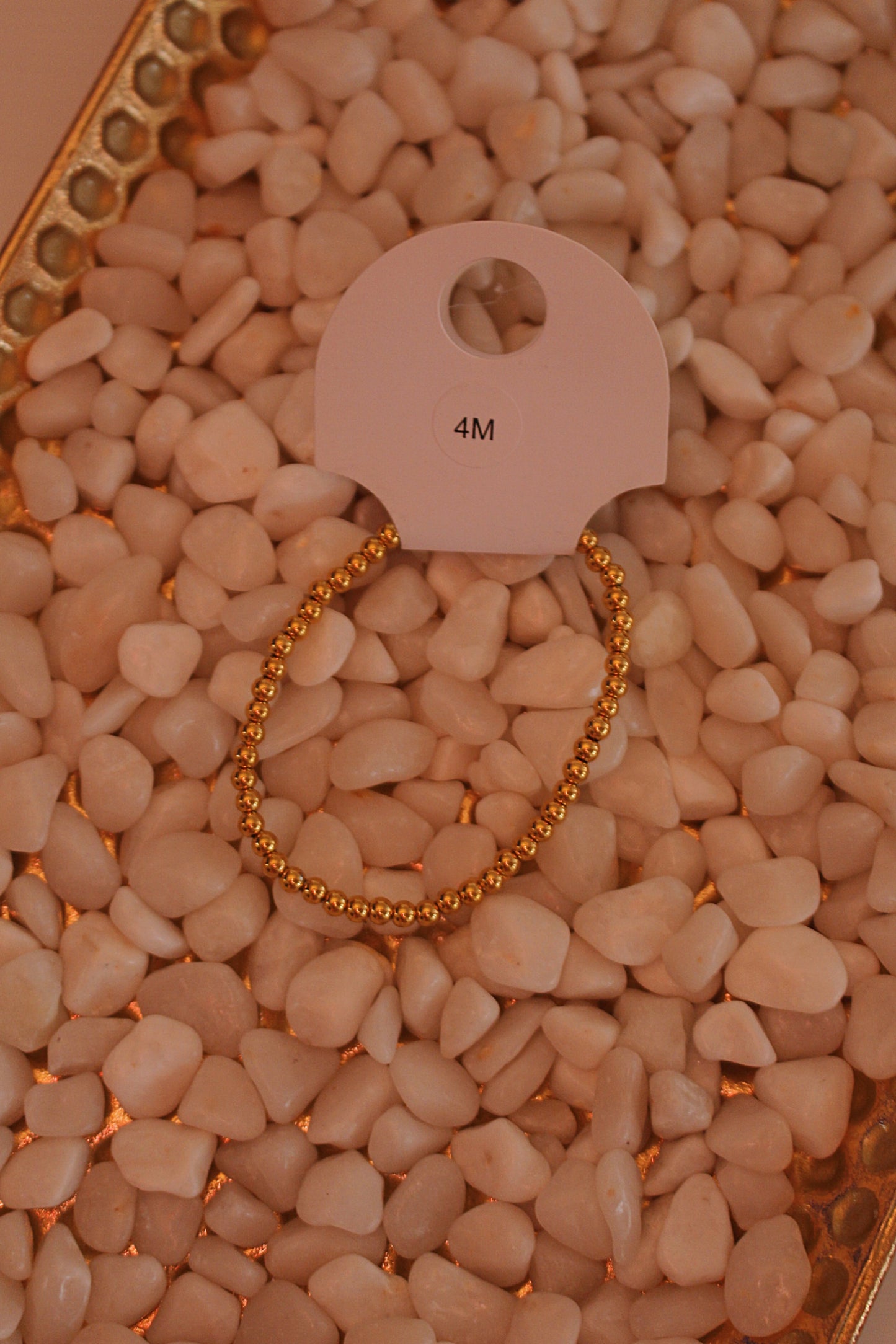 Gold Filled Bead Stretch Bracelet- 4mm