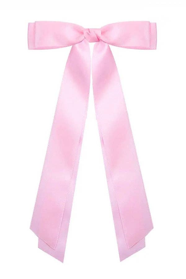 Satin Hair Bow- Pink