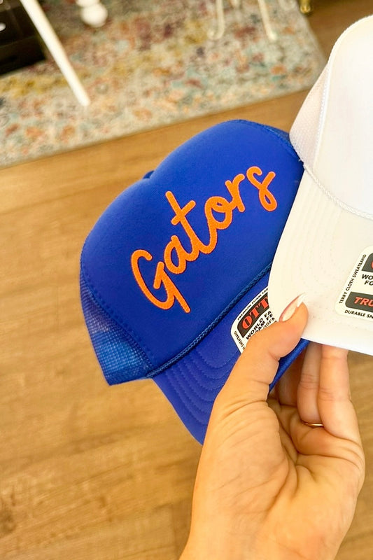 Gators (Puffy Script) - Royal Blue Trucker