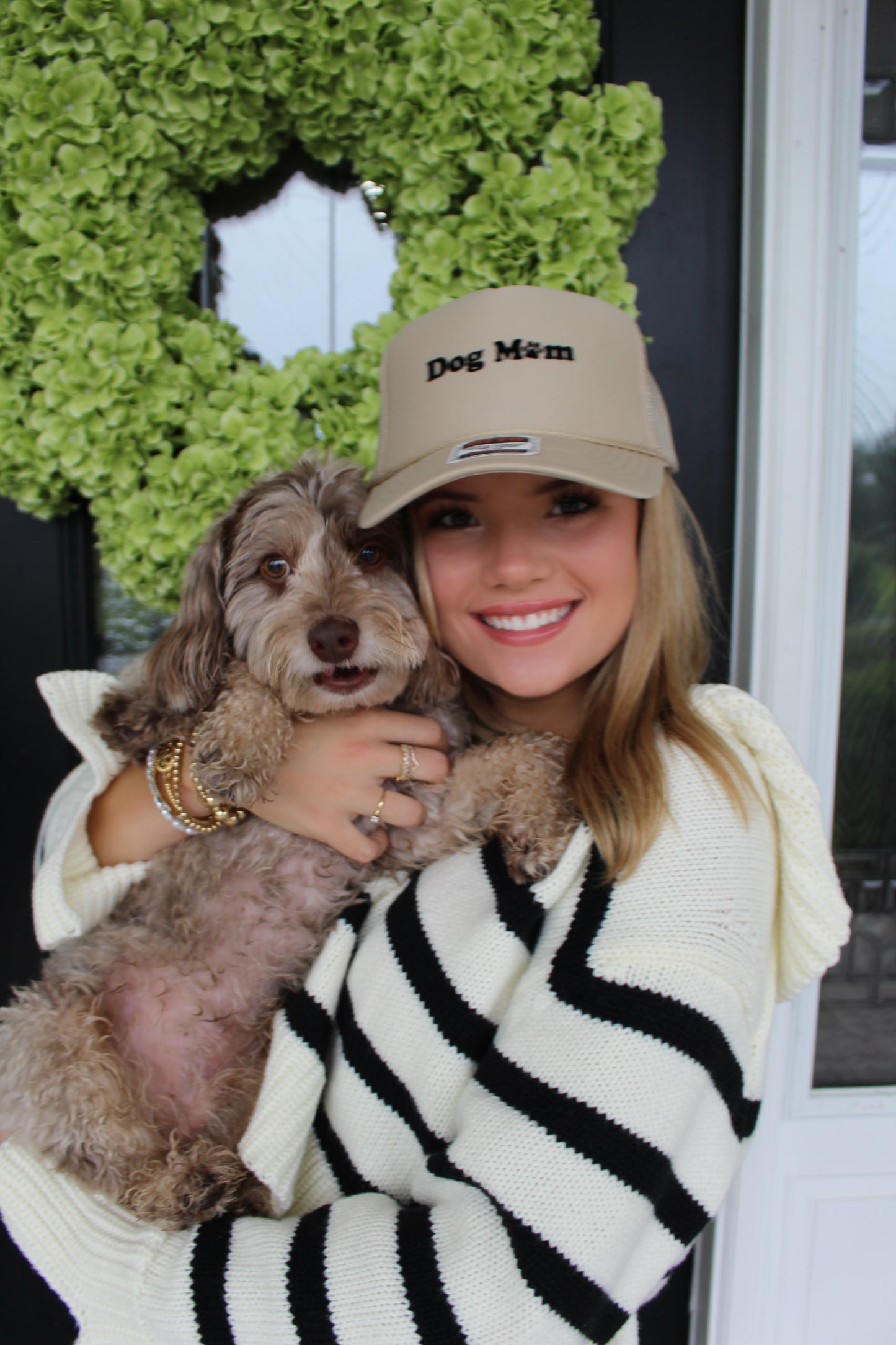 Dog Mom Trucker - Tan