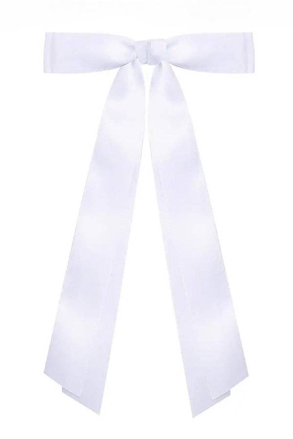 Satin Hair Bow- White