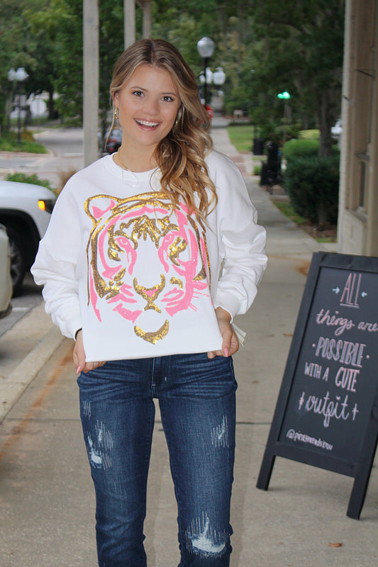 Melly Tiger Sequin Sweatshirt