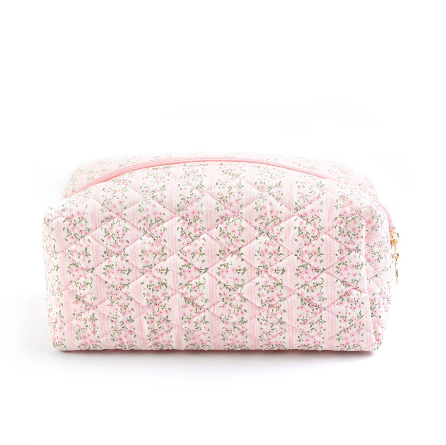 Quilted Cosmetic Bag- Pink Floral