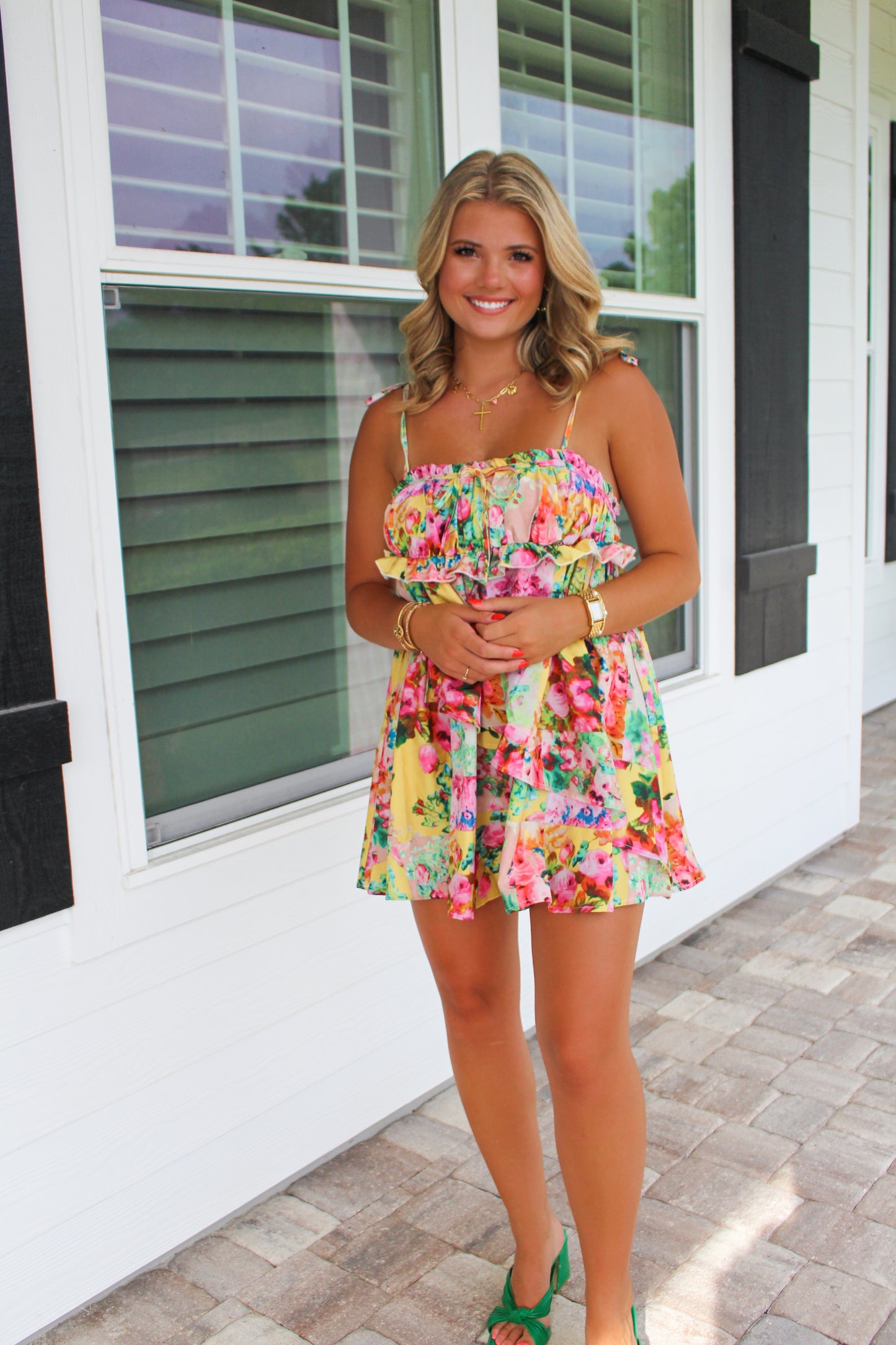 Sunlit Sands Floral Dress- Orange