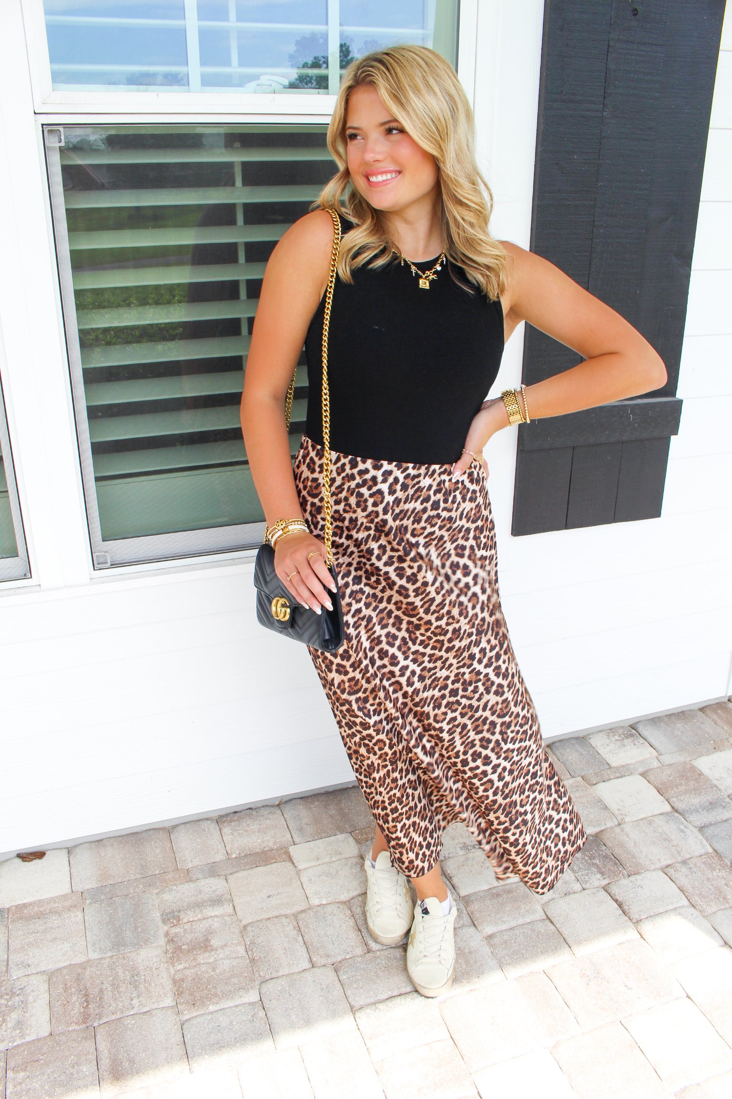 Stacy Leopard Maxi Skirt