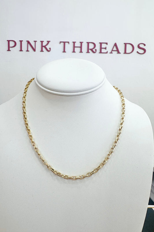 Klassy Rounds Link Chain Necklace- Gold