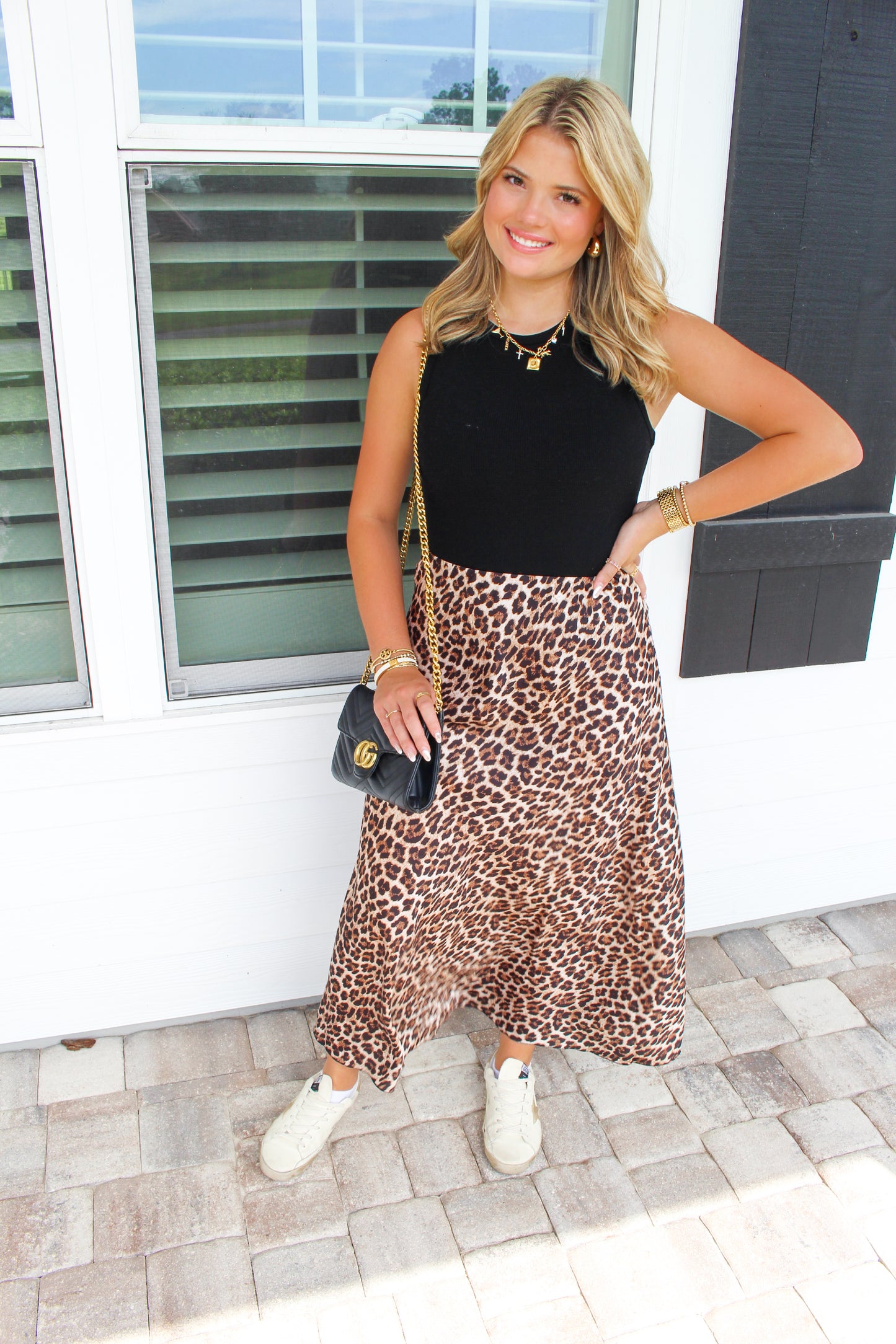 Stacy Leopard Maxi Skirt