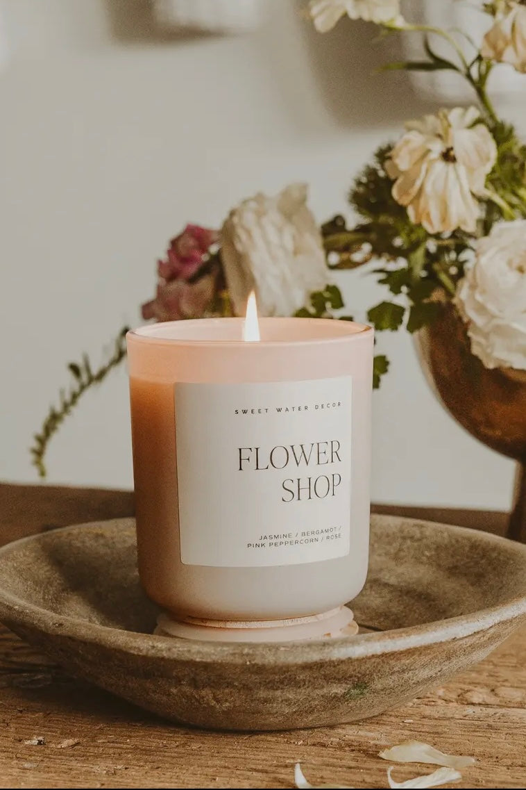 Flower Shop 15 oz Soy Candle, Matte Jar