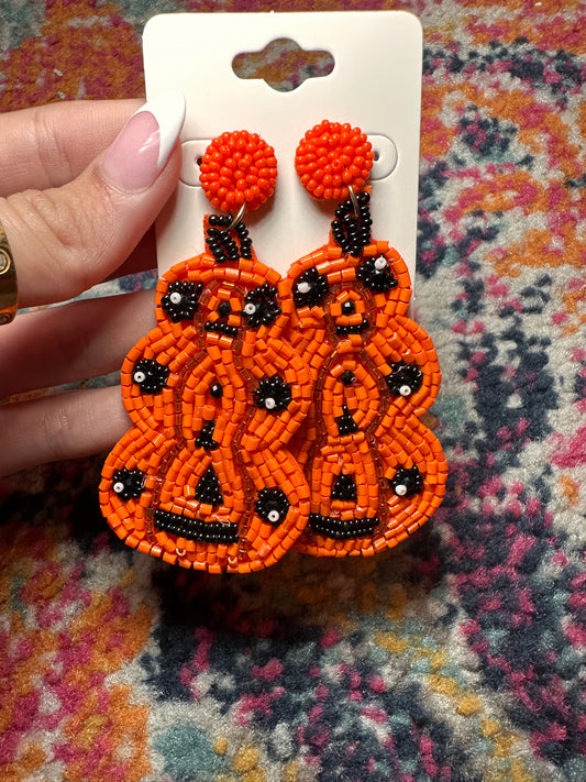 Halloween Tiered Pumpkin Earrings