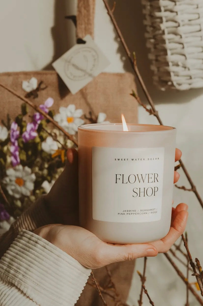 Flower Shop 15 oz Soy Candle, Matte Jar