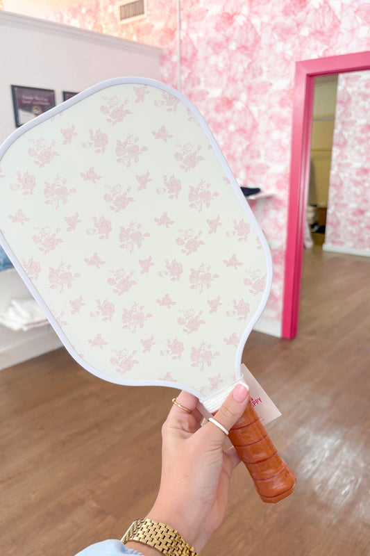 Coquette Pink Bow Floral Pickleball Paddle