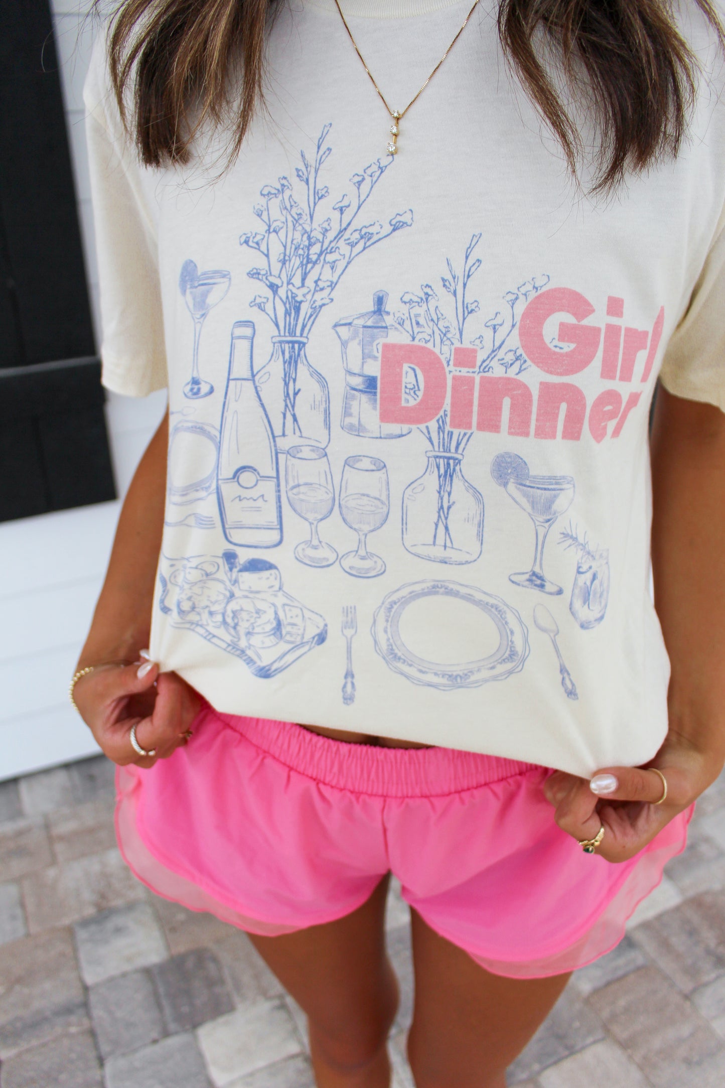 Girl Dinner Graphic Tee- Ivory