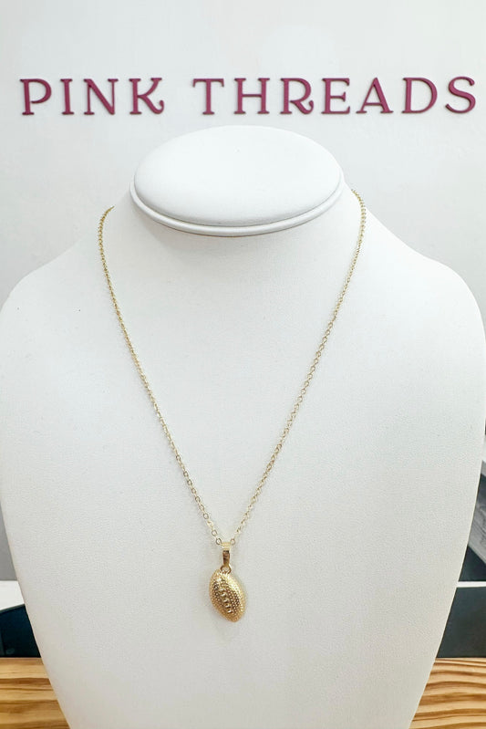 Klassy Rounds Football Necklace- Gold