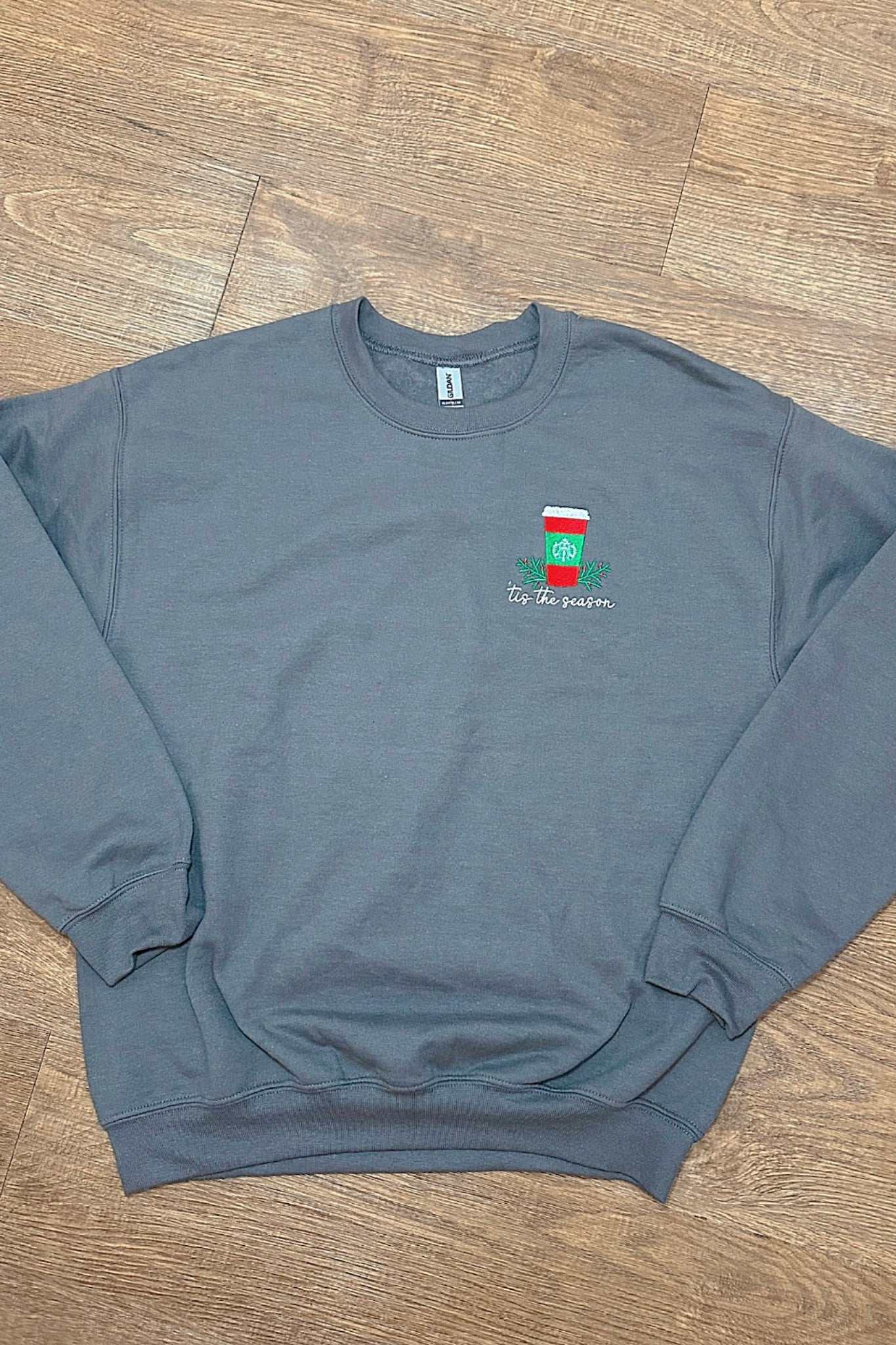 Tis The Season Starbucks Coffee Embroidered Sweatshirt