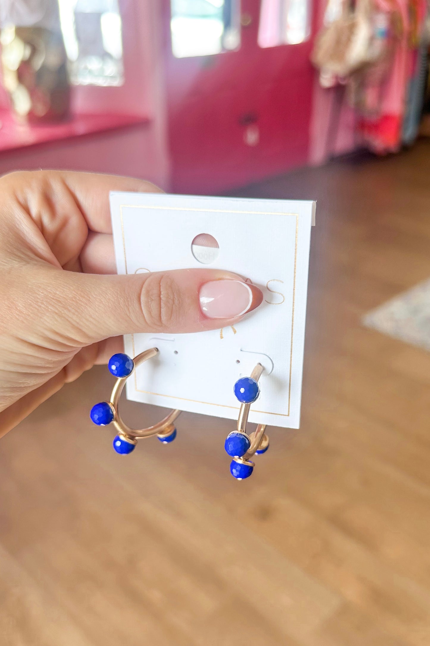 Allison Hoop Earrings- Royal Blue