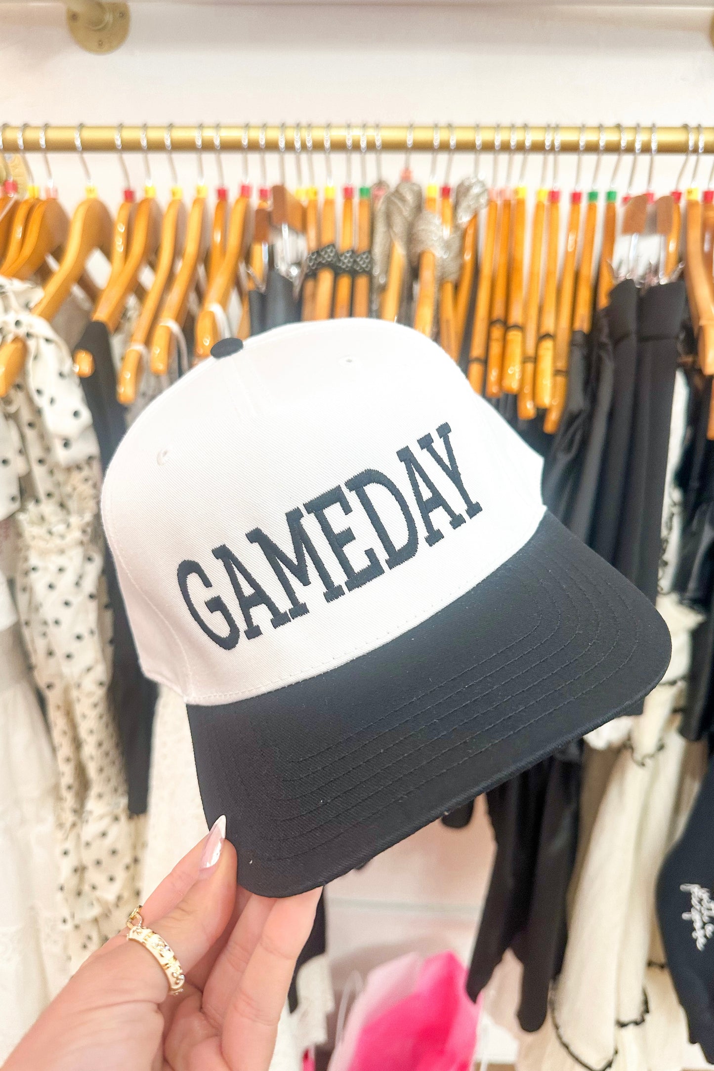 GAMEDAY Two-Toned Vintage Hat- Black and White