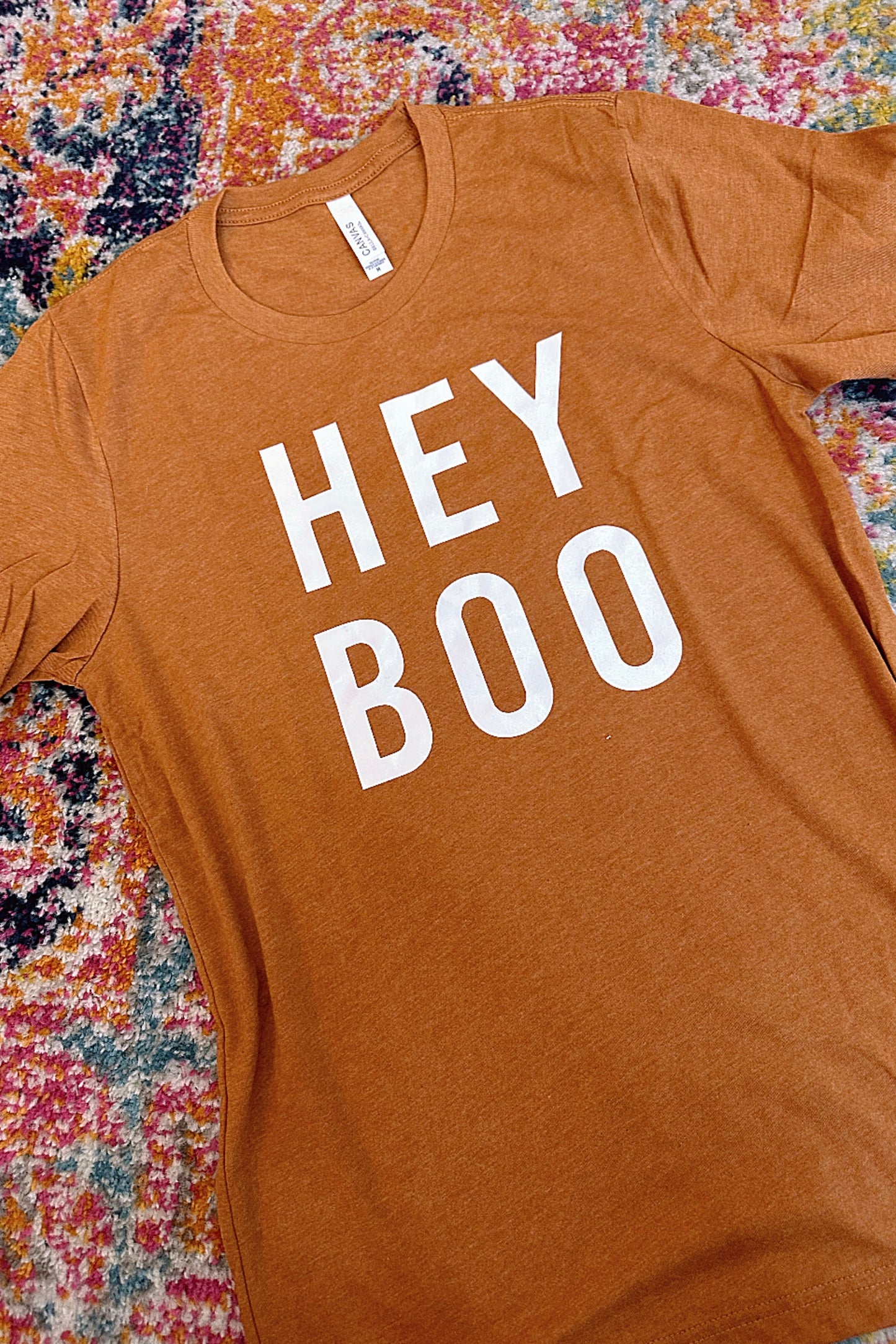 Hey Boo Graphic Tee- Orange