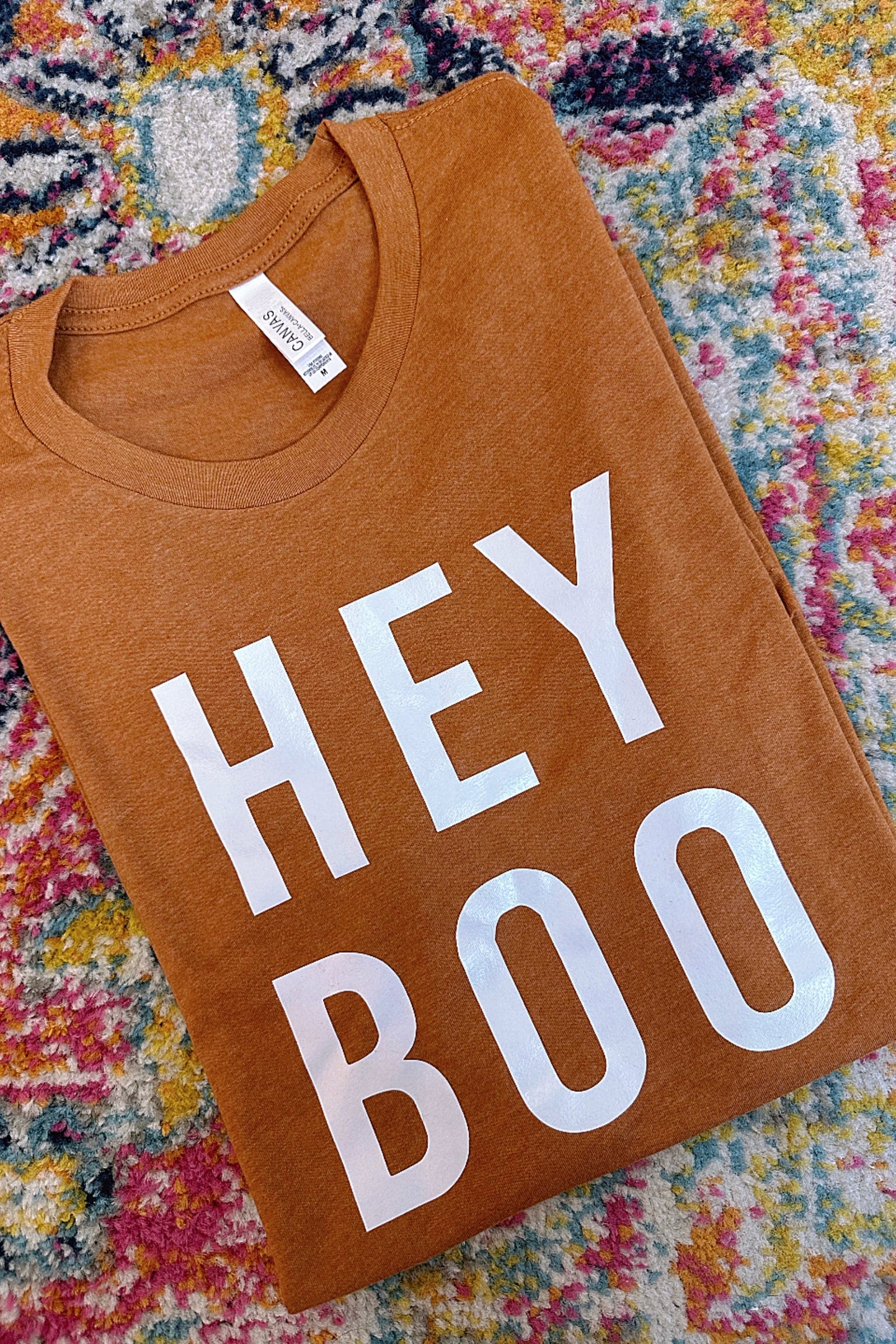 Hey Boo Graphic Tee- Orange