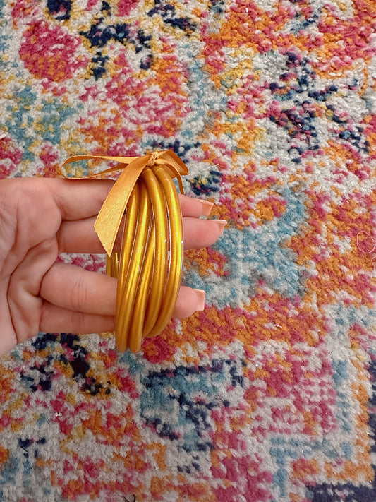 Jelly Stackable Bangles- Gold