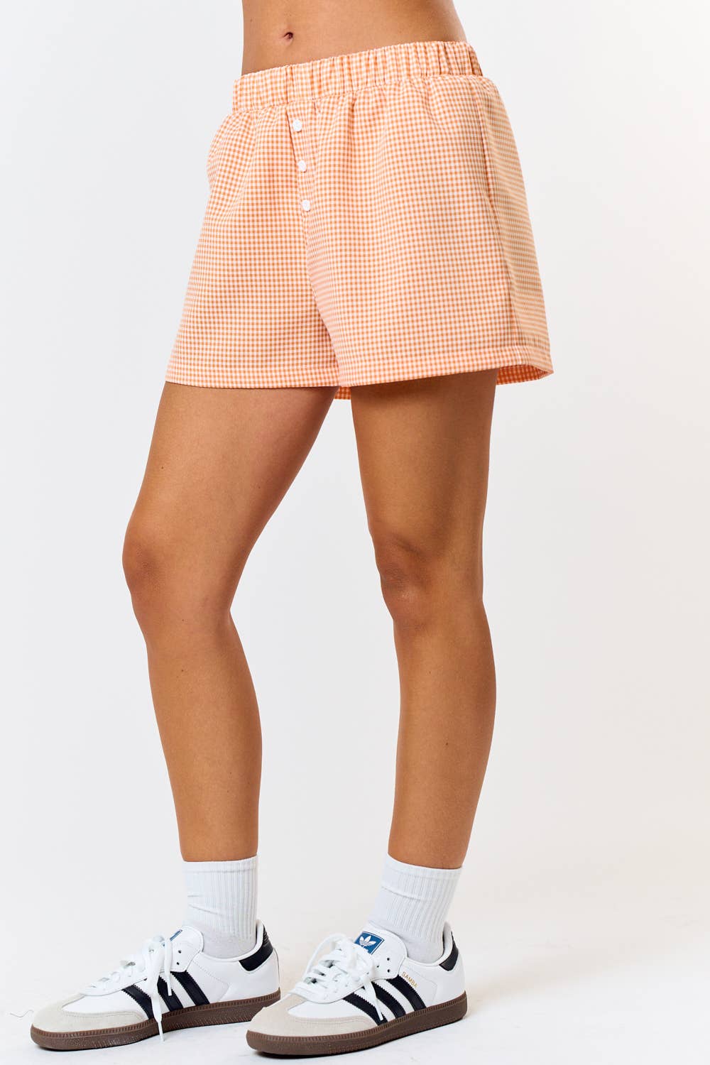 Gingham Boxer Shorts- Orange