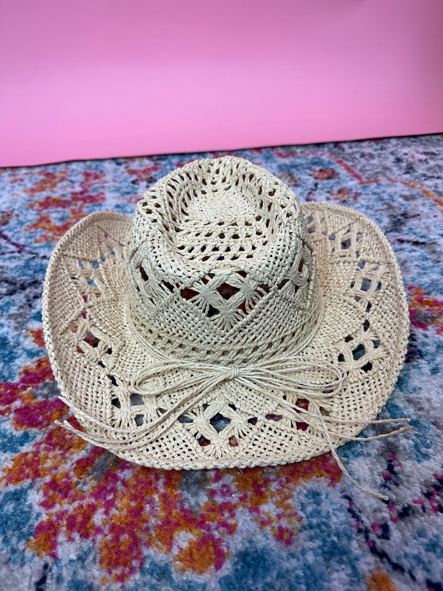 Western Cowgirl Handmade Woven Straw Hat- Light or Dark