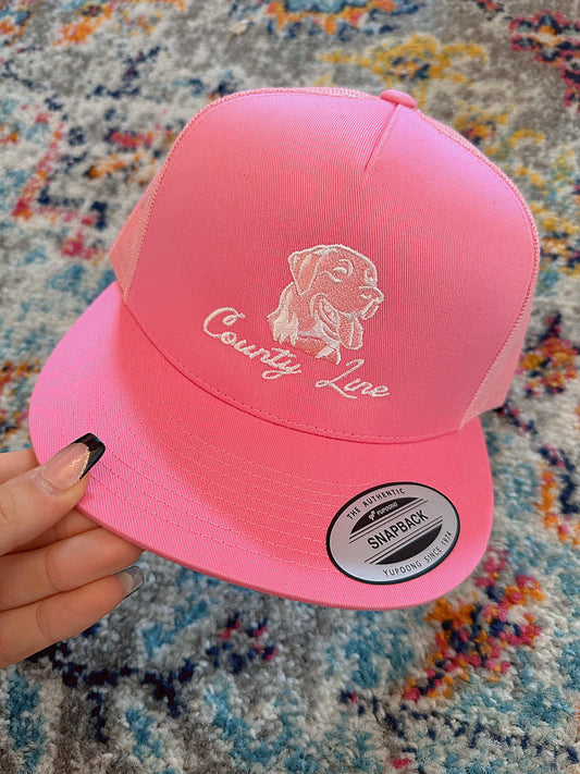 County Line Snapback Pink Hat