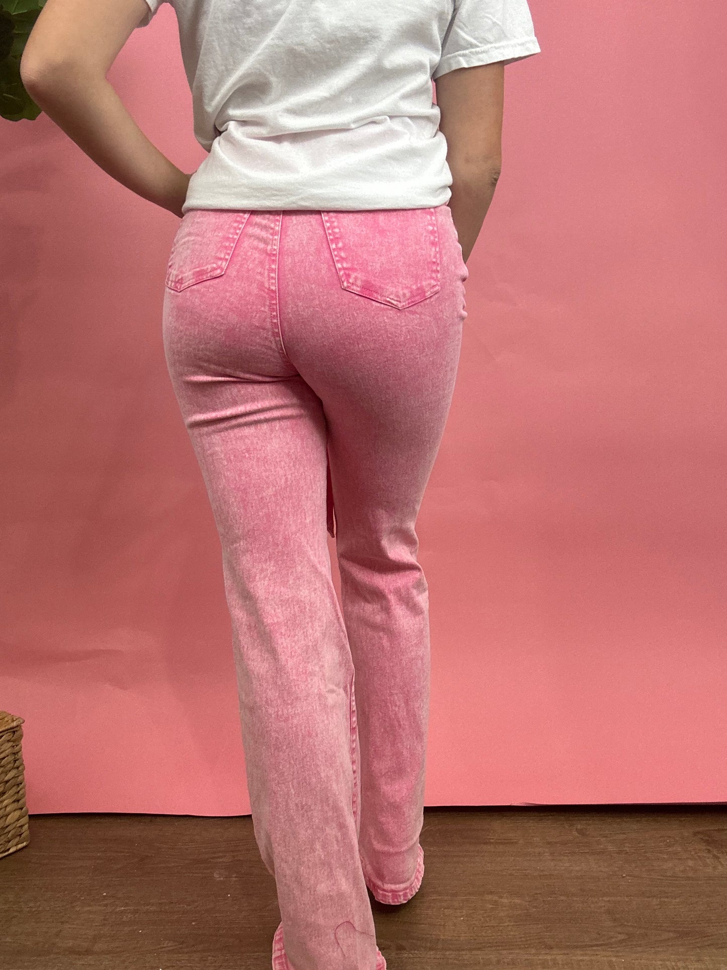 Loving Light Flare Jeans- Pink