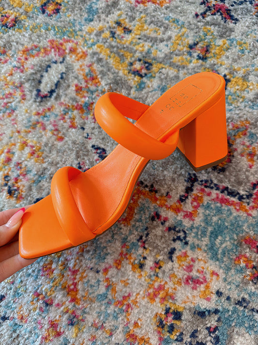 Cutie Girl Strappy Heels- Orange