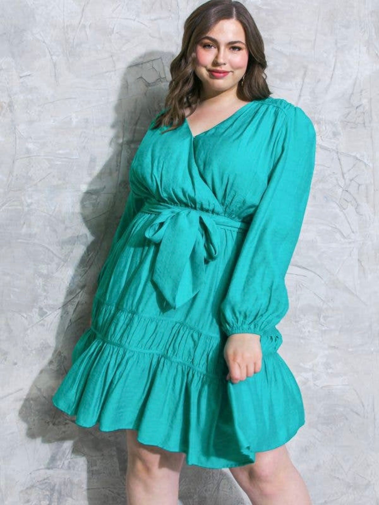 Girl Getaway Turquoise Dress-Curvy