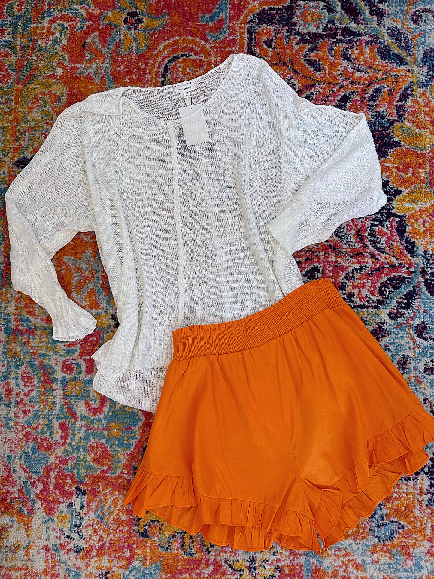Summer Dream Shorts- Orange (Curvy)