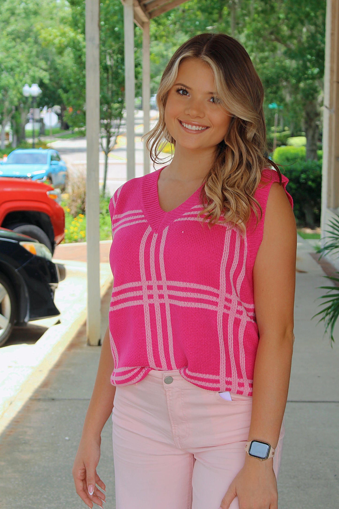 Iris Sweater Vest- Pink no