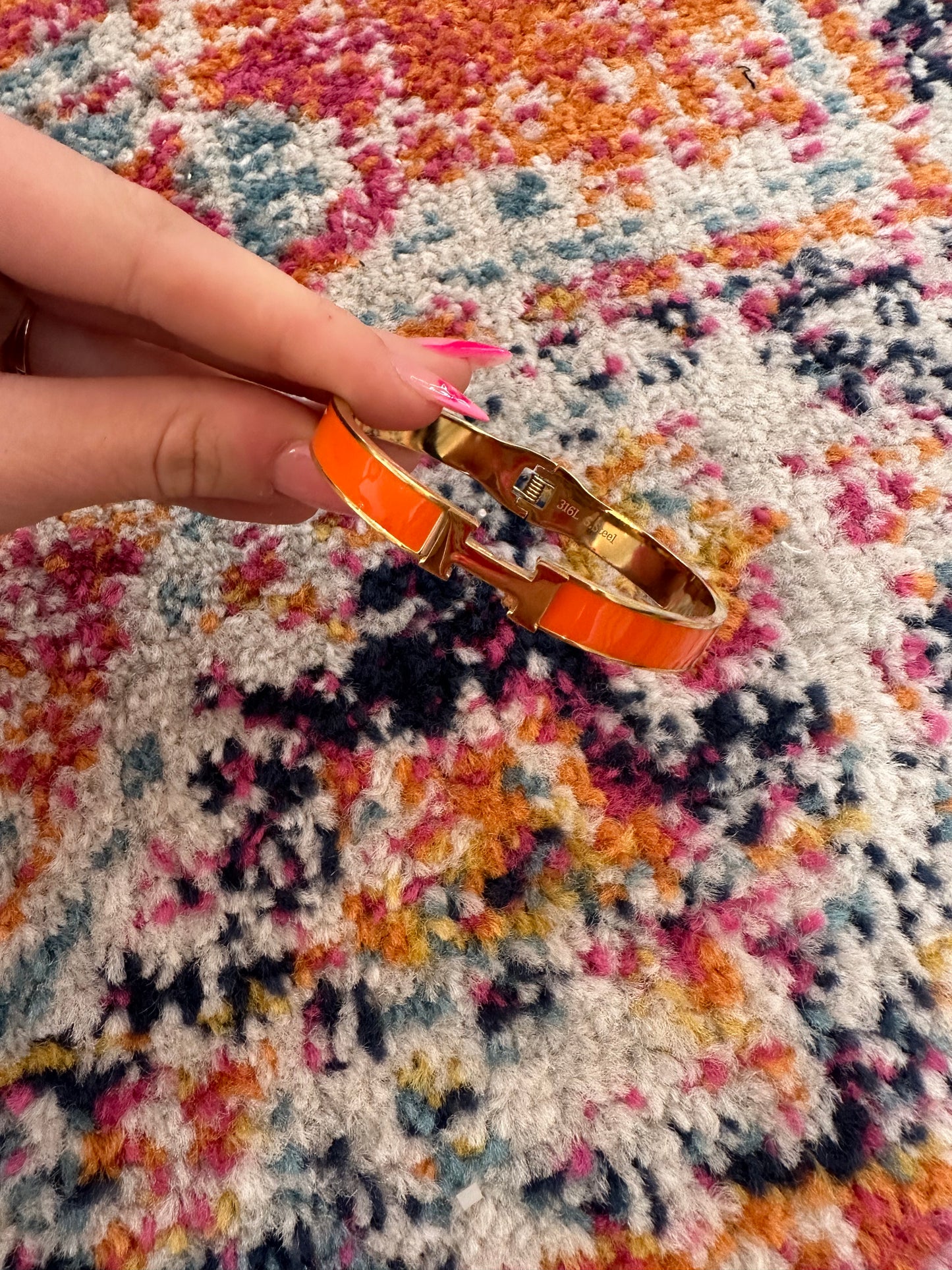 Orange Hermes Dupe Bracelet – Pink Threads