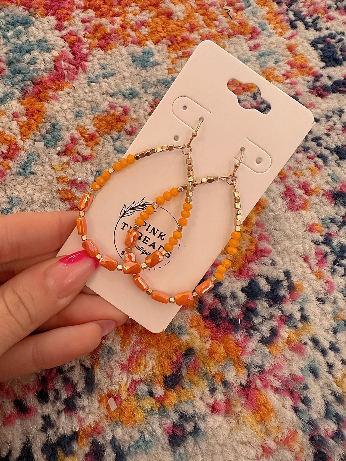 Orange and Coral Earrings