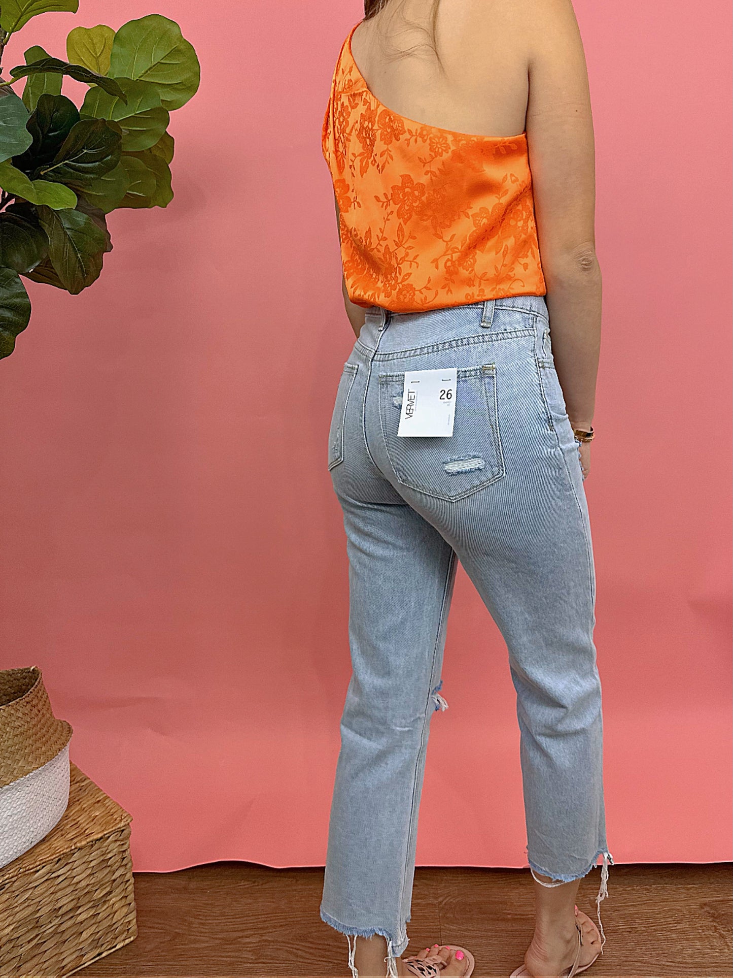 90s Vintage Relaxed Cropped Jeans-Vervet