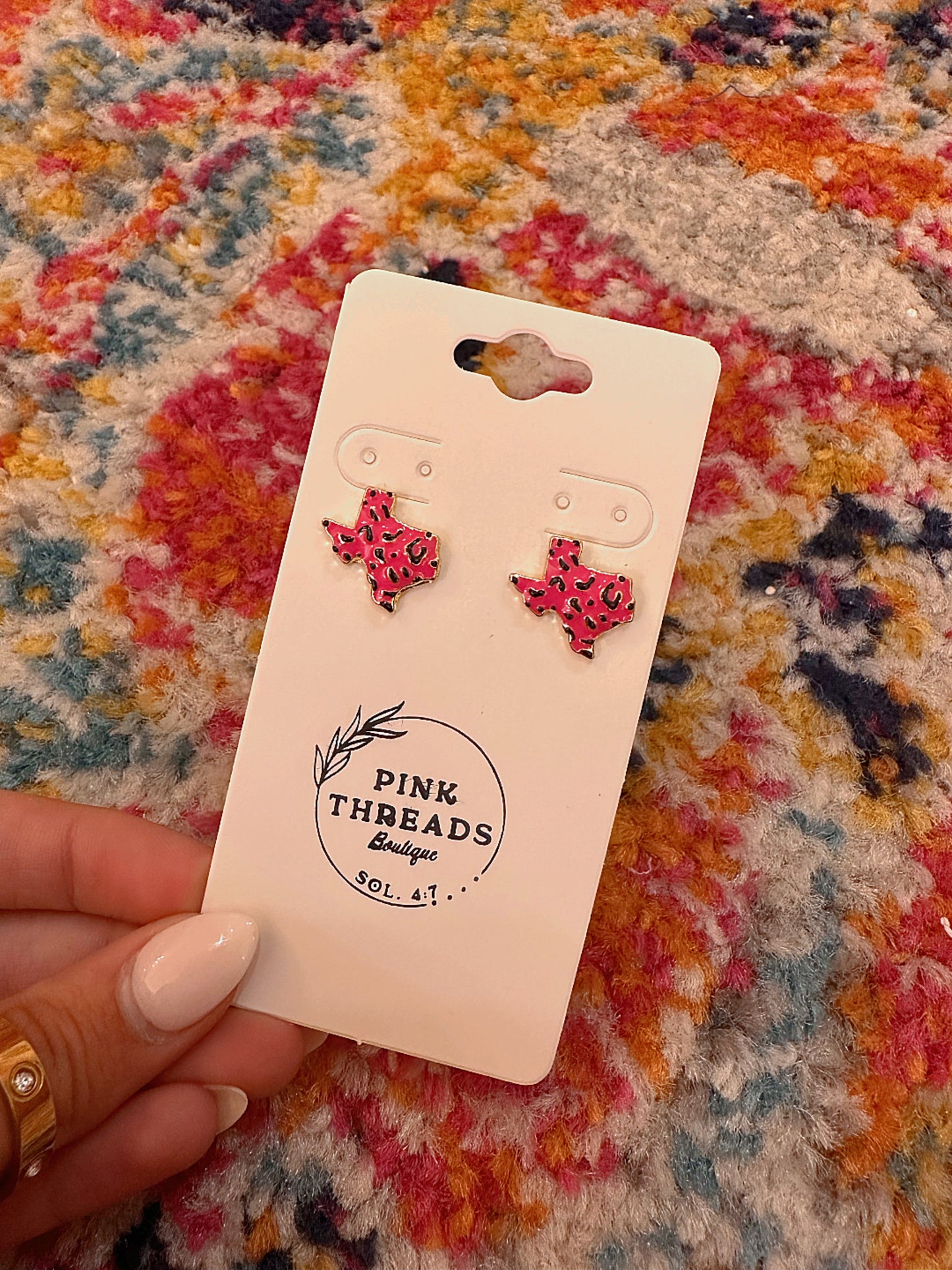 Texas Pink Stud Earrings