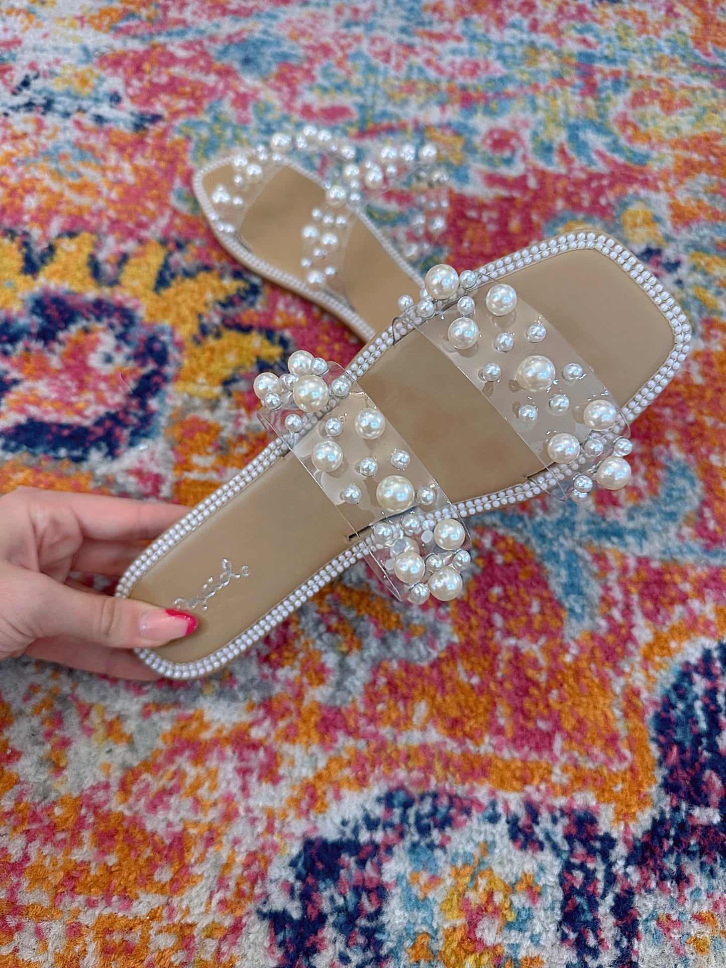 Fancy Sandal- Pearl Slides