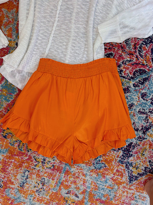 Summer Dream Shorts- Orange (Curvy)
